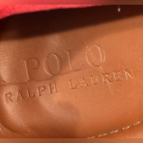 Polo Ralph Lauren KALWORTH Shoes Red Suede Leather Loafer Moccasins Men size 15 - Picture 12 of 12